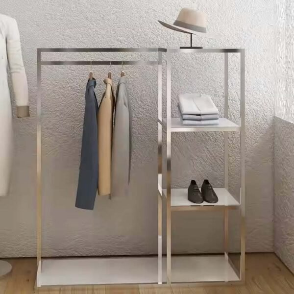 Gold Garment Rack – Fashion Store Floor Stand