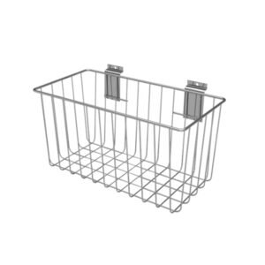 Hanging Storage Slatwall Metal Wire Mesh Display Basket