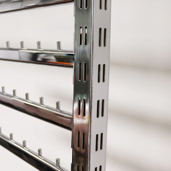 Chrome Slotted Display Post – Wall Mount 2"