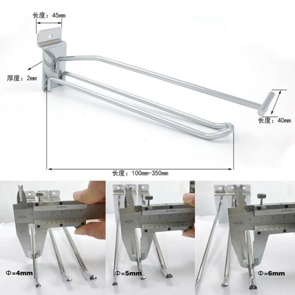 Chrome Slatwall Display Hooks