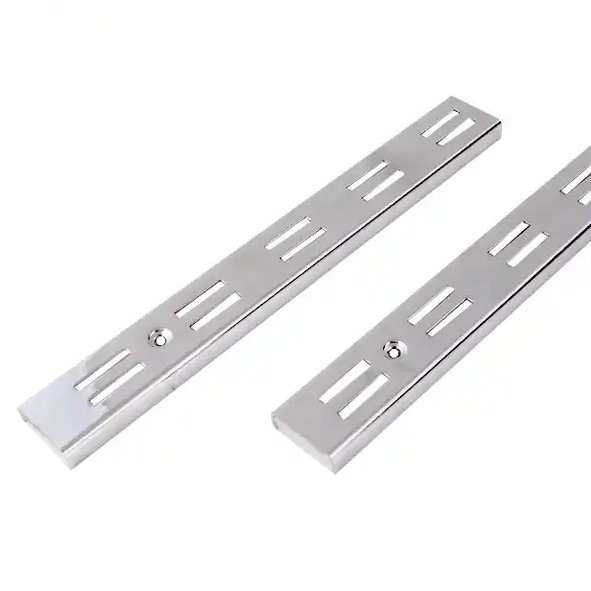 Chrome Slotted Display Post – Wall Mount 2"