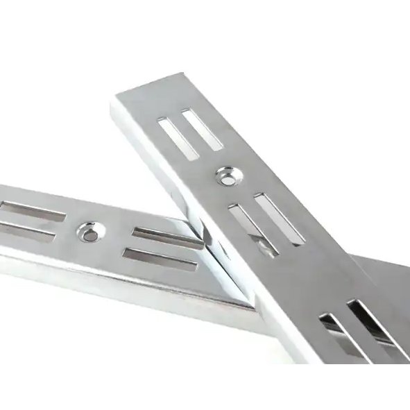 Chrome Slotted Display Post – Wall Mount 2"