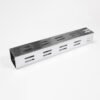 Chrome Double-Slotted Square Tube – 38x38mm Upright
