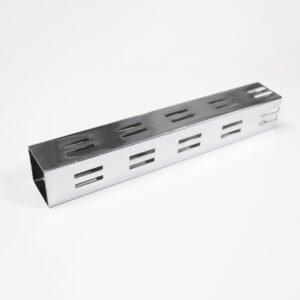 Chrome Double-Slotted Square Tube – 38x38mm Upright