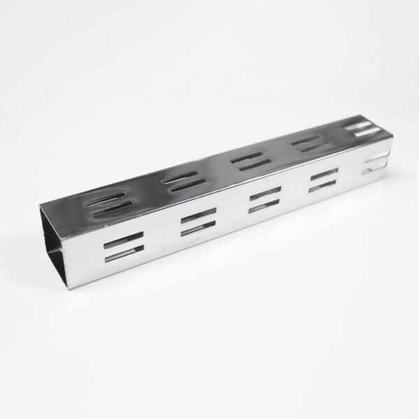 Chrome Double-Slotted Square Tube – 38x38mm Upright