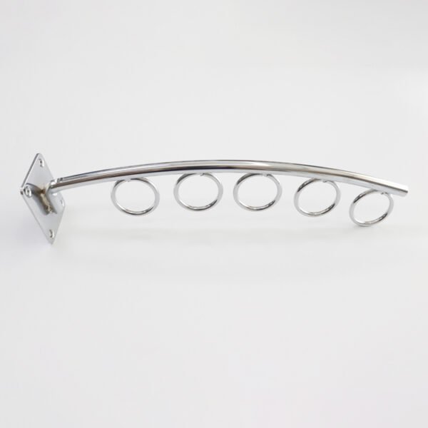 Metal Chrome Slatwall Waterfall Hanging Hook with 5 Circle Arch