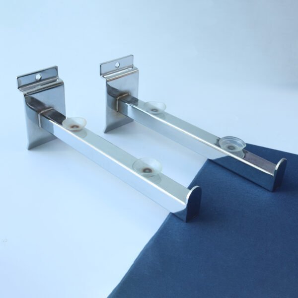 Chrome Metal Glass Bracket with Sucker