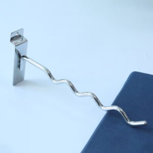 Metal Chrome Wave Shaped Display Slatwall Hook