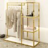 Custom Boutique Rack | Gold Metal Clothing Stand for Women’s Wear