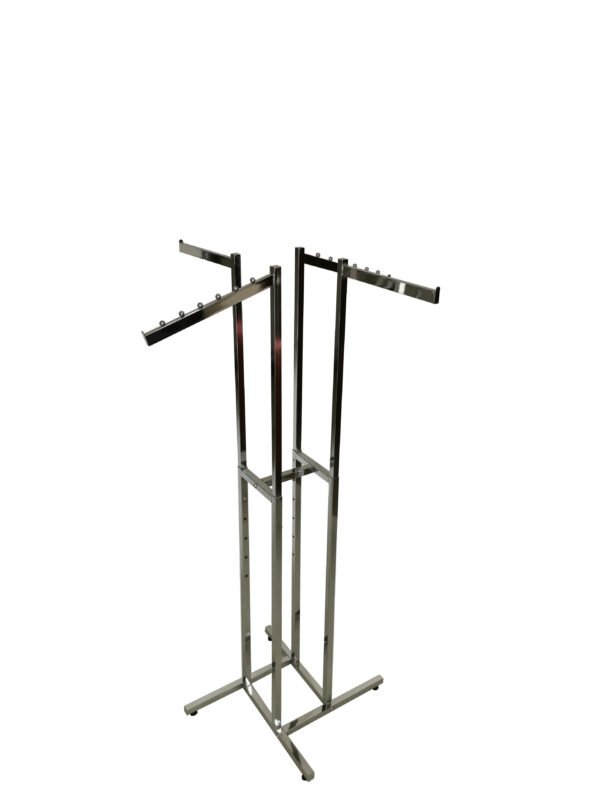 Modern Foldable 4-Way Rack | Metal Coat Display Stand for Home & Store