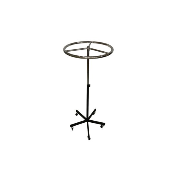 Chrome Round Rotating Rack | Iron Garment Display for Retail & Boutique