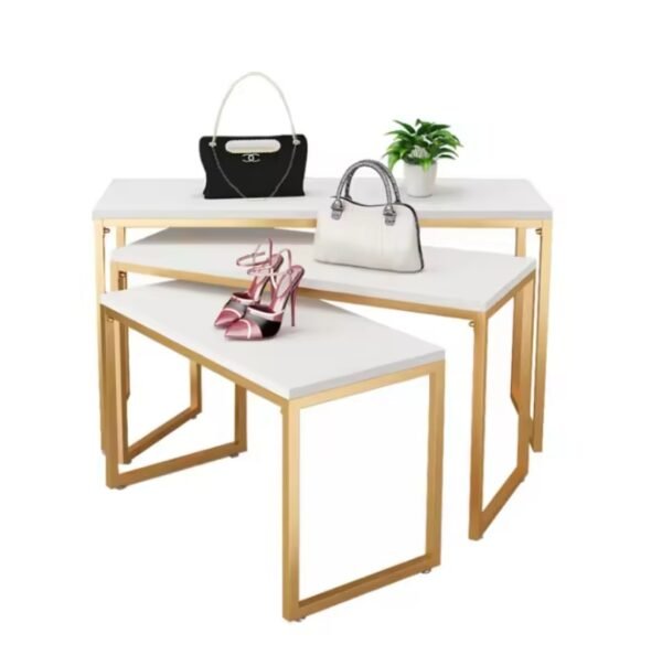 Gold Garment Rack with Display Table – Boutique Shop Fitting Set
