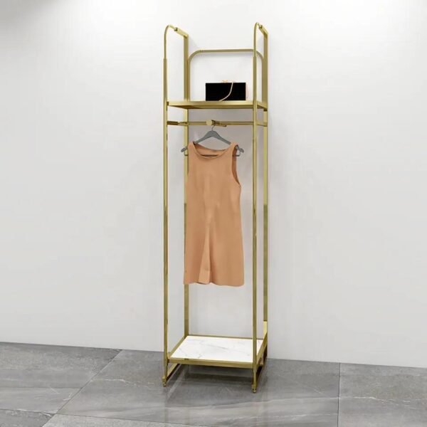 Custom Gold Wedding Dress Rack | Luxury Display Stand for Bridal Shops