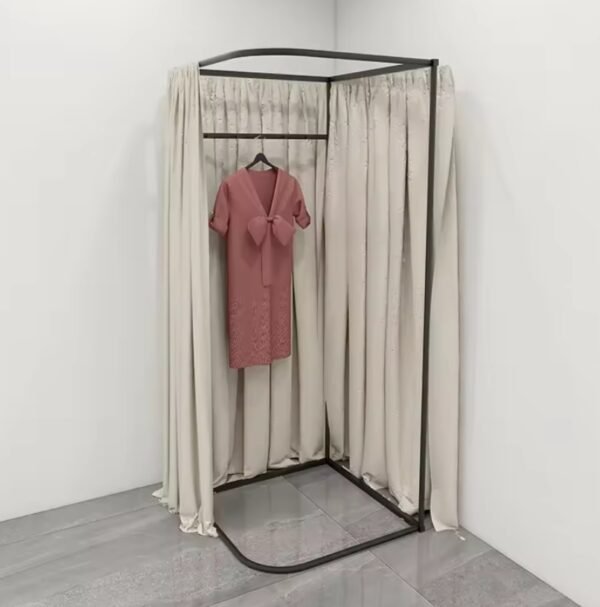 Modern Boutique Changing Room – Portable Dressing Booth with Curtain