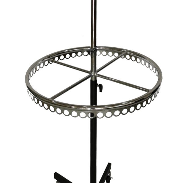Chrome Rotating Rack | Adjustable Height Round Display for Belts & Scarves