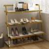 3-Layer Retail Shelf | Custom Metal Display Rack for Footwear & Handbags