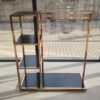 Shiny Gold Metal Clothes Stand – Floor-Type Heavy-Duty Rack for Retail Displays