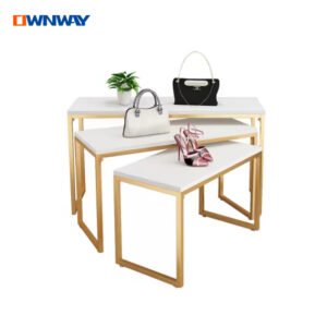 Gold Garment Rack with Display Table – Boutique Shop Fitting Set