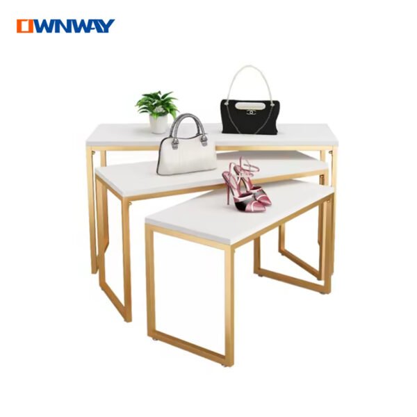 Gold Garment Rack with Display Table – Boutique Shop Fitting Set