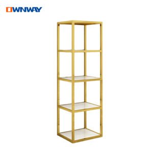 Gold Retail Display Shelf | Fashion Store Bag & Garment Stand