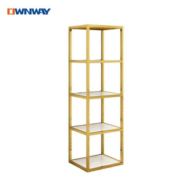 Gold Retail Display Shelf | Fashion Store Bag & Garment Stand