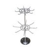 Rotating Jewelry Display Stand | 3-Tier Chrome Hook Rack for Desktop Retail Use