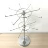 Rotating Jewelry Display Stand | 3-Tier Chrome Hook Rack for Desktop Retail Use