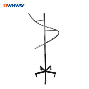 S-Shaped Garment Display Rack | Metal Spiral Stand for Hotels & Living Spaces
