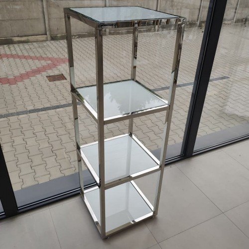 Stainless Steel Display Rack | Shoe & Bag Shelf for Fashion Stores